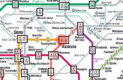 G-19 Asakusa station map