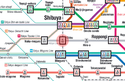 H-02 Ebisu station map