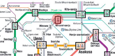 H-20 Minami-Senju station map