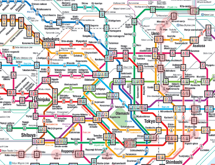 Tokyo Metro Hibiya Line map