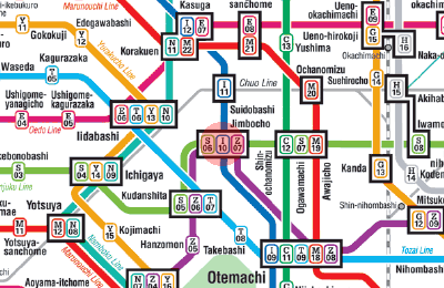 I-10 Jimbocho station map