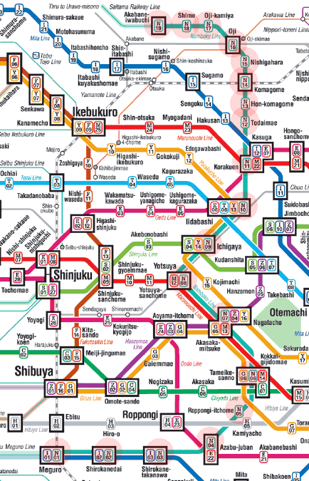 Tokyo Metro Namboku Line map