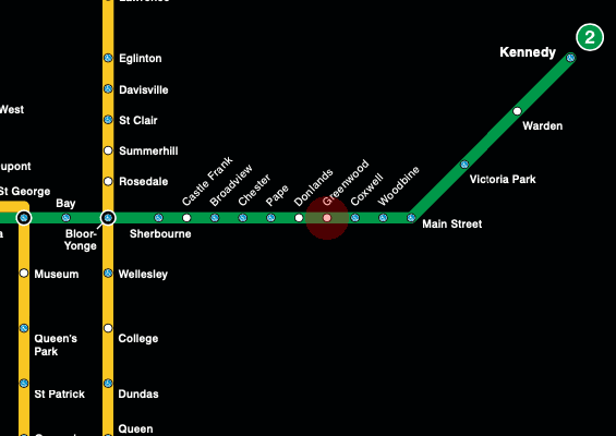 Greenwood station map