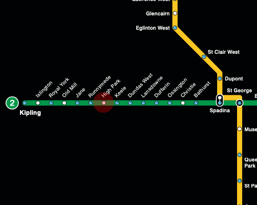 High Park station map