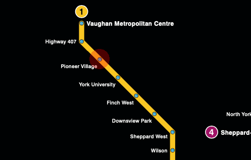 Pioneer Village station map