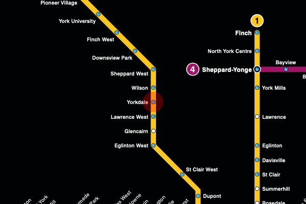 Yorkdale station map