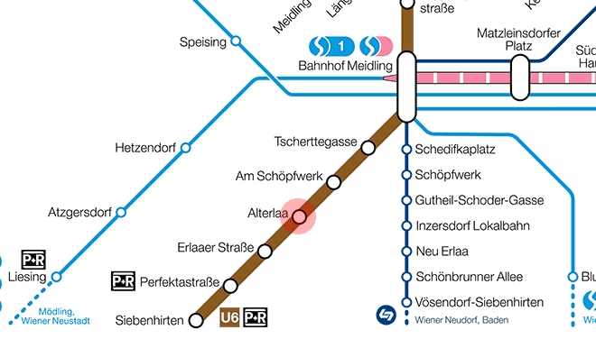 Alterlaa station map
