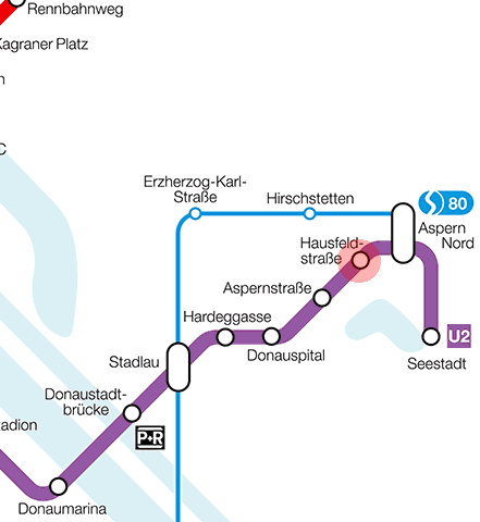 Hausfeldstrasse station map