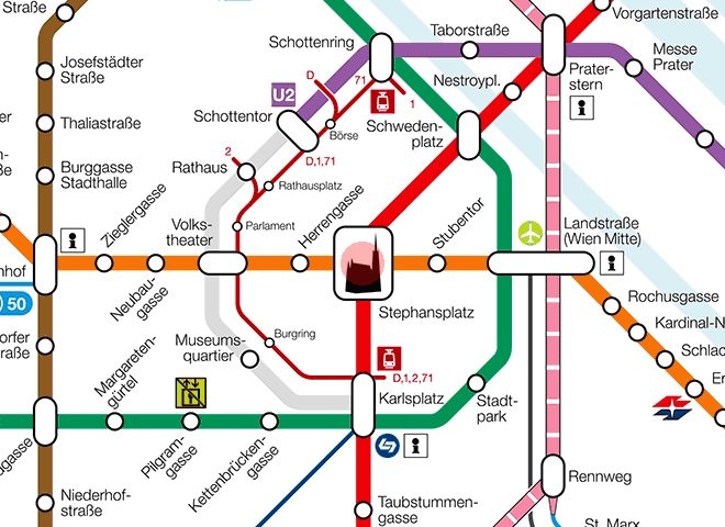 Stephansplatz station map
