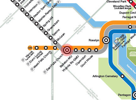 East Falls Church station map