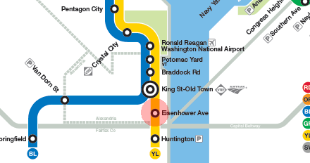 Eisenhower Avenue station map