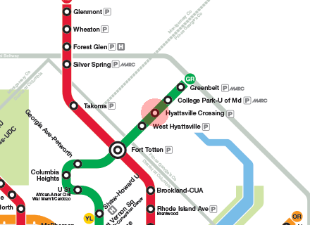 Hyattsville Crossing station map