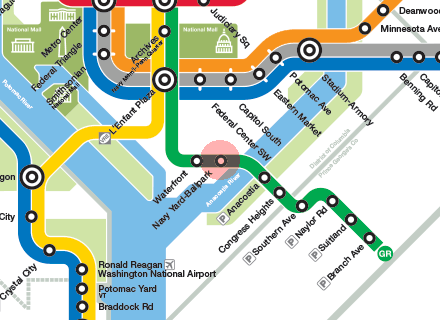 Navy Yard-Ballpark station map