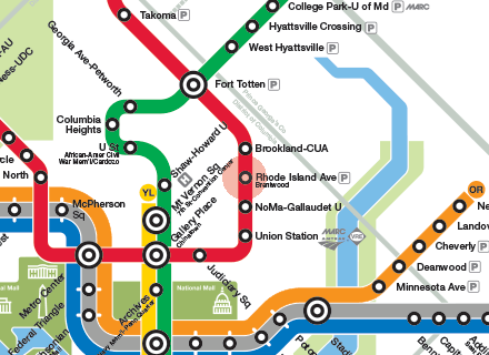 Rhode Island Ave - Brentwood station map