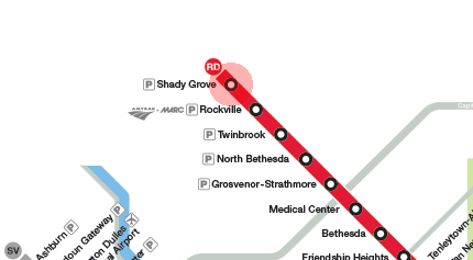 Shady Grove station map