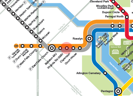 Virginia Square-GMU station map